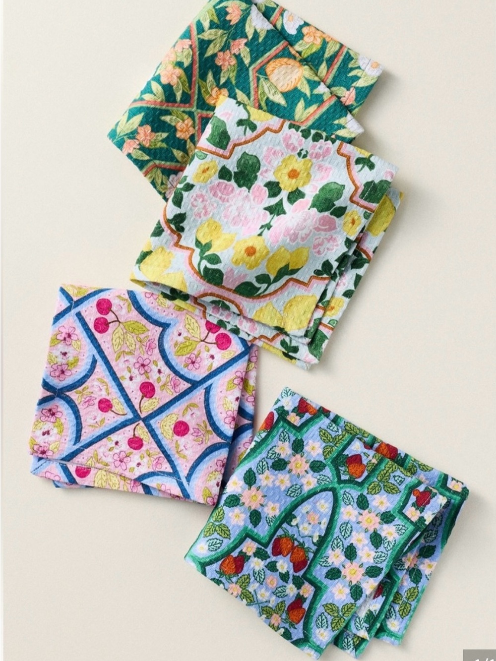 New! NWT Anthropologie Zeta Cotton Dish Cloths. Set of 4